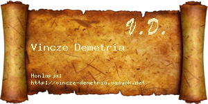 Vincze Demetria névjegykártya